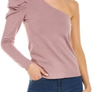 Nation LTD Sabrina One Shoulder Pink Top Size Medium
